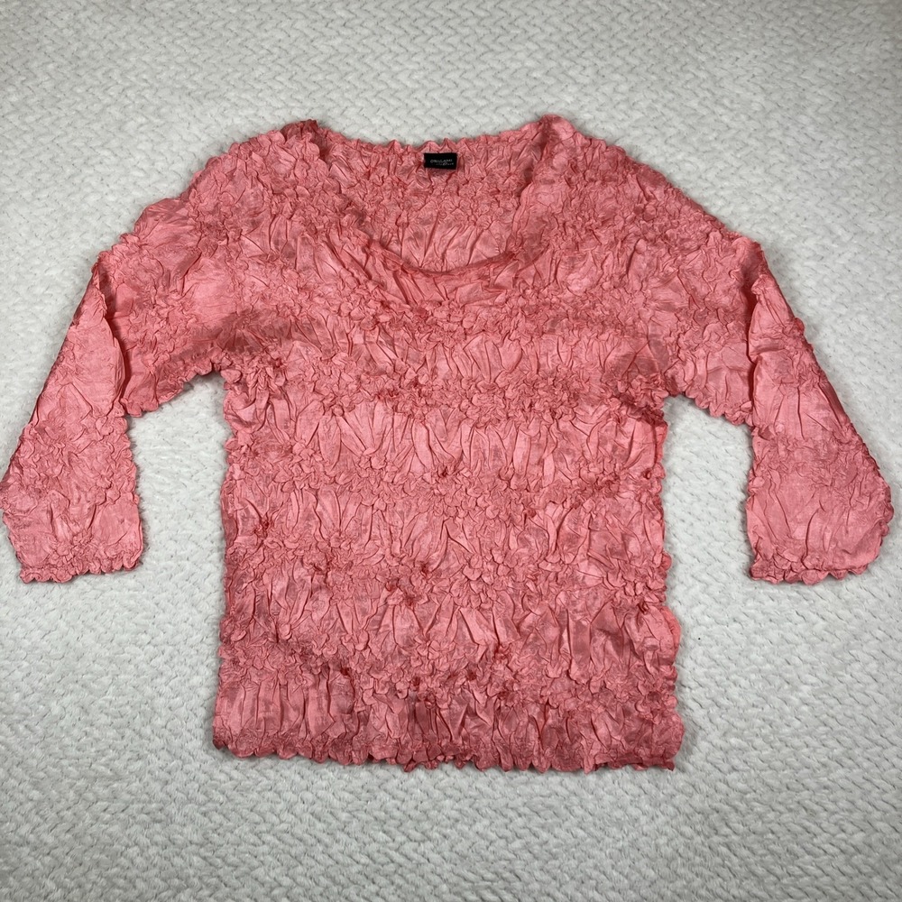 Origami Magic Scarf Top Womens Pink Crinkley Satin Baby Y2K 90s Fitted‎ Coquette